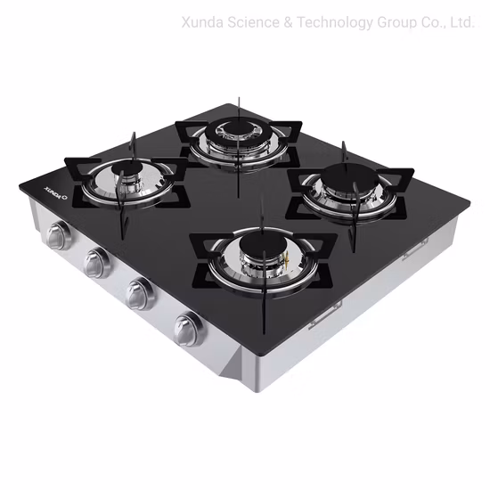 Tampo de mesa de vidro temperado Fogão a gás Lotus Flame Ignição automática Fogão a gás doméstico Queimadores a gás de cozinha